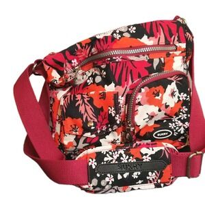 Sukry Anti-theft RFID Crossbody Bag Red Nylon Purse Berlin Pocket Waterproof